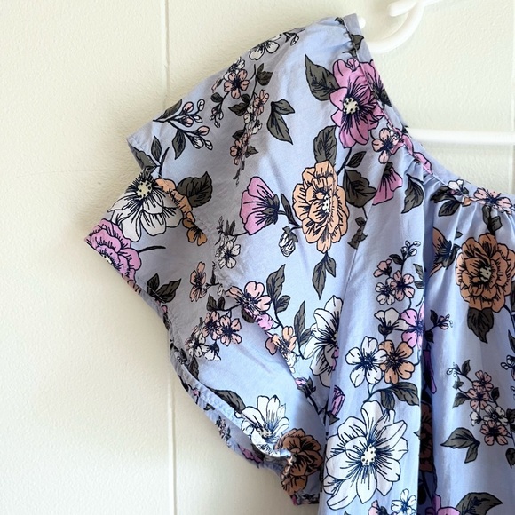 Copper Key Girls Floral Blue Double Short Sleeve Summer Rayon Maxi Dress… - Picture 3 of 7